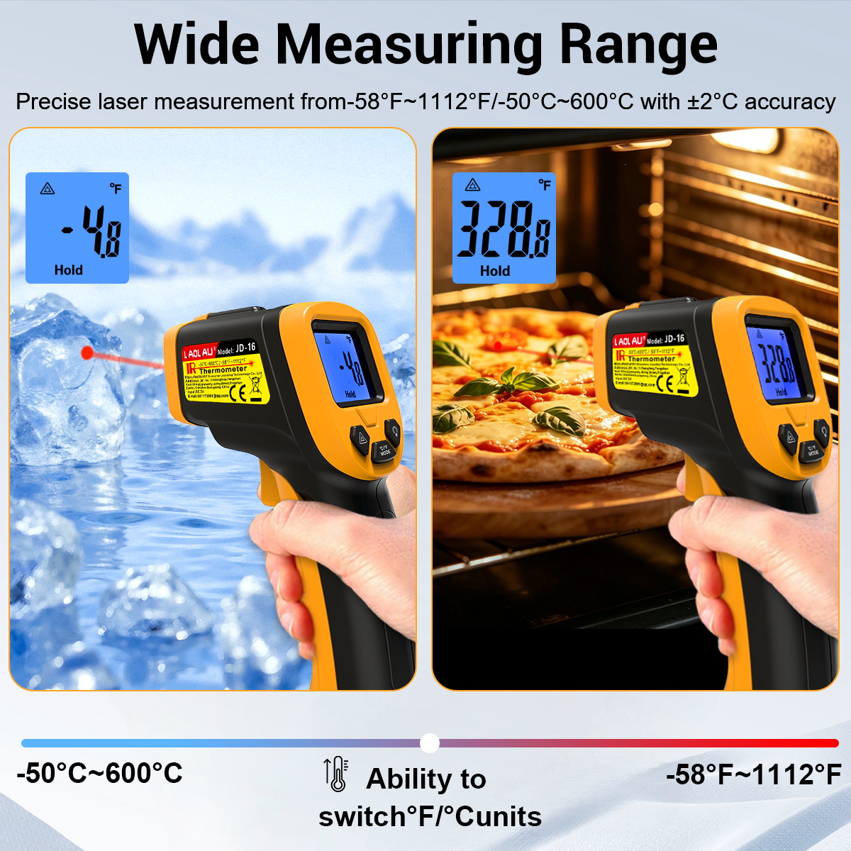 Thermomètre infrarouge LAOLAU  - Industrial Laser Temperature avis et prix